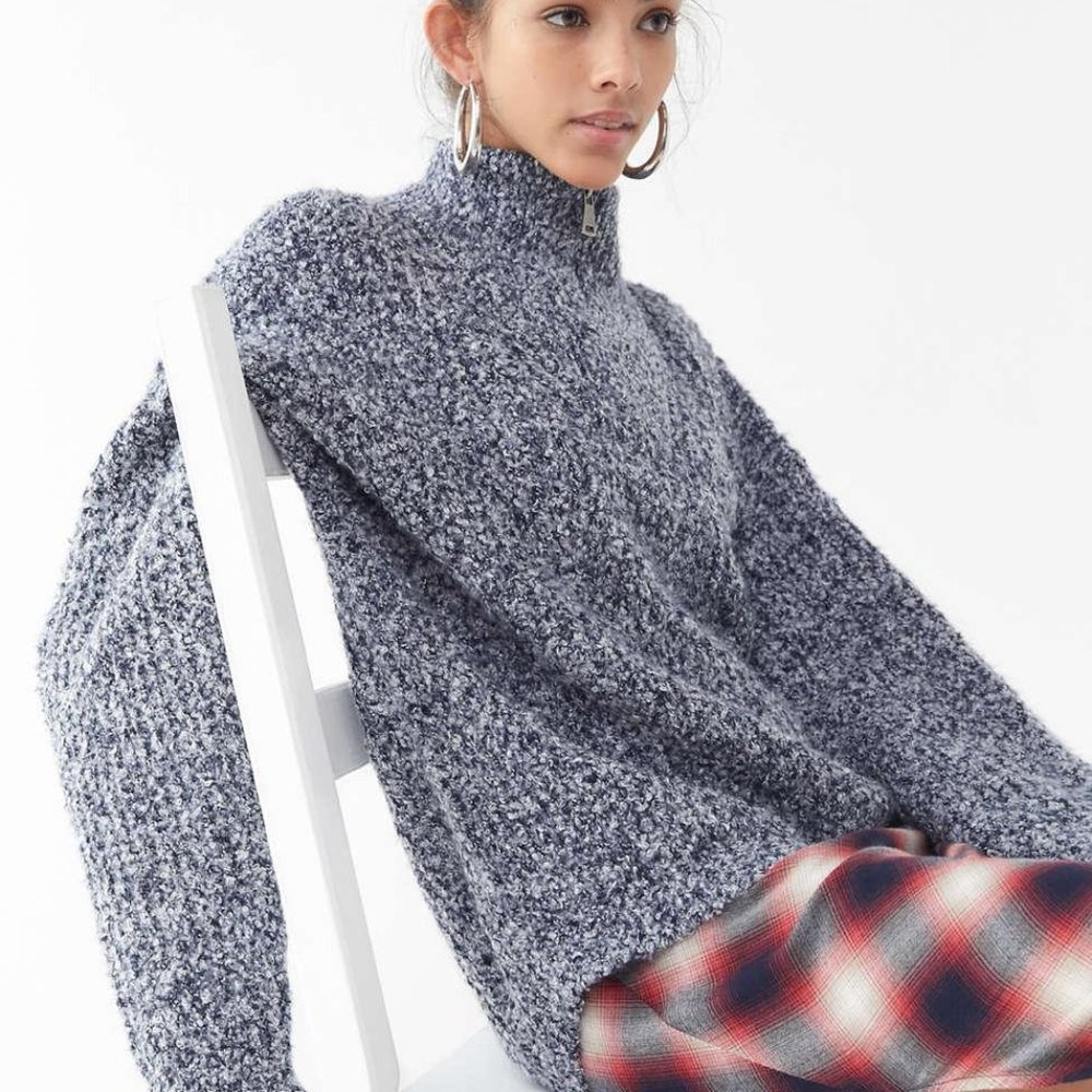 Urban Outfitters Fisherman Quarter-zip Sweater